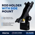 thumbnail image 2 of Five Oceans Rail Mount Fishing Rod Holder, Black, High-Impact Nylon, Hook Keeper & Locking Collar, Large - FO4734, 2 of 9