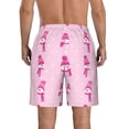 thumbnail image 3 of KLL Pink Scarf Snowman Men's Casual Summer Beach Shorts Hawaiian Shorts with Pockets-X-Large, 3 of 5