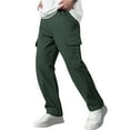 thumbnail image 6 of Cargo Pants for Men Workout Loose Straight Leg Pocket Durable Stretchable Casual Comfort Outdoor Daily Wear, 6 of 9