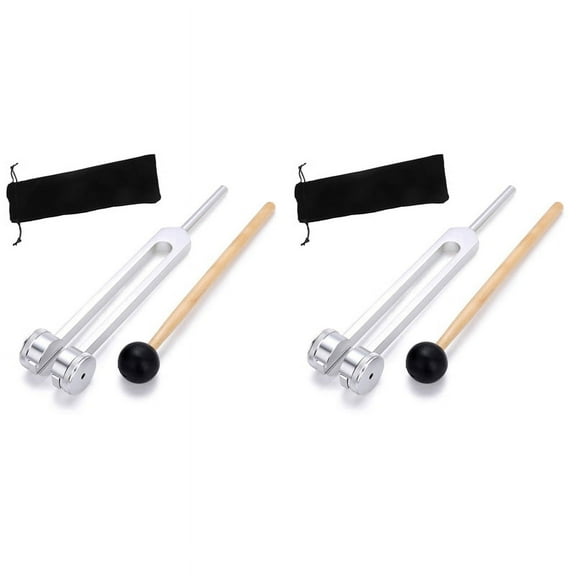 2X Tuning Fork 128 Hz, C-128 Frequency Aluminum Alloy Non-Magnetic Tuning Fork for Healing with Hammer