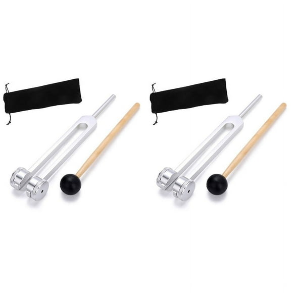 2X Tuning Fork 128 Hz, C-128 Frequency Aluminum Alloy Non-Magnetic Tuning Fork for Healing with Hammer
