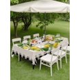 thumbnail image 4 of Outdoor Tablecloth with Umbrella Hole for Patio/Picnic/Party/Camping, Watercolor Lemon Waterproof Table Cloth Rectangle Table Cover Washable, Summer Fruits Wreath Leaves Beige Black Plaid (60"x 84"), 4 of 8
