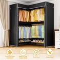 thumbnail image 6 of Ulif E15C Heavy Duty Freestanding L-Shaped Clothes Rack and Garment Organizer with Black Dustproof Cover, 43.4"W x 15.8"D x 78.4"H, Black, 6 of 7
