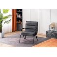 thumbnail image 3 of MCombo Velvet Accent Chair, Upholstered Armchair with Black Coated Metal Frame, Fabric 4747 (Grey), 3 of 8