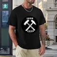 thumbnail image 4 of Iron Sharpens Iron Snazzy Men's Cotton Short Sleeve HD Print Tee for Casual T-Shirt Crew Neck Top Black M, 4 of 7
