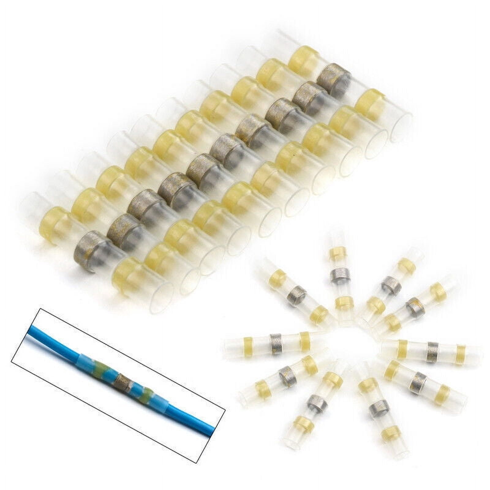 500pcs 12-10AWG Wire Connectors Heat Shrink Solder Seal Sleeve Butt Terminals