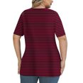 thumbnail image 2 of Tops de Manga Corta de Tamaño Más de las Mujeres, Blusas de Cuello en V Impresas de Verano de Moda para Uso Casual, Diario Y de Fiesta, 2 of 6