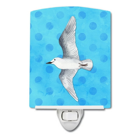 Sea Gull Blue Polkadot Ceramic Night Light