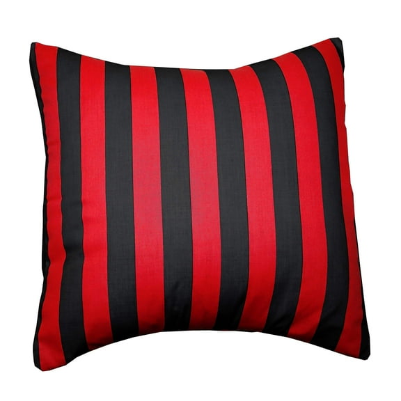 Cotton 1 Inch Stripe Decorative Throw Pillow/Sham Cushion Cover Red and Black