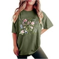 thumbnail image 2 of Njoeus Blouses for Women Dressy Casual Tshirts Shirts for Women Women's Cute Summer Tops Casual Crewneck Short Sleeve T-Shirt Floral Print Oversized Graphic Tees Loose Top T-Shirt S-Xxl Short Sleeve W, 2 of 6