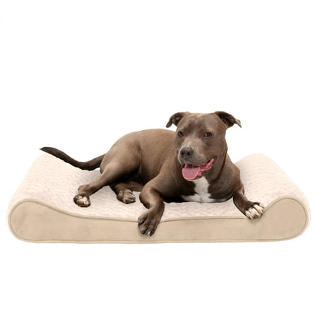 UPC: 0842229118391 | FurHaven Pet Dog Bed | Cooling Gel Memory Foam Orthopedic Ultra Plush Luxe Lounger Pet Bed for Dogs & Cats Cream Large