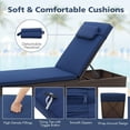 thumbnail image 4 of Gymax 2PCS Chaise Lounge w/ 6-level Backrest Comfy Seat Cushion & Headrest Patio, 4 of 6