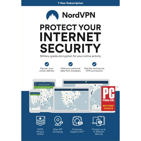 NordVPN Internet Privacy Software - 12 month subscription (6 Devices) (Email