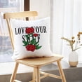 thumbnail image 5 of LALILO Throw Pillow Covers With Roses Shirt Graphic Tee Amp Tee Shirt Cushion Cover 18" x 18", 2 Pack, 5 of 6