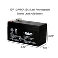 thumbnail image 4 of Casil 12V 1.2Ah Replacement Battery Compatible with ADI/Ademco 484 Security System, Technacell TC1212 Emergency Light, 4 of 4