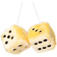 thumbnail image 1 of A Pair Of Retro Square Mirrors Hanging Couple Plush Dice With Dots Car Interior Decoration, 1 of 5