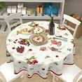 thumbnail image 5 of Spring Tablecloth Round 60 Inch Vintage Pink Flower Table Cloth Washable Farmhouser Floral Printed Decorative Outdoor Table Cover for Kitchen Dining Holiday Party Picnic Indoor Outdoor Home Decor, 5 of 6