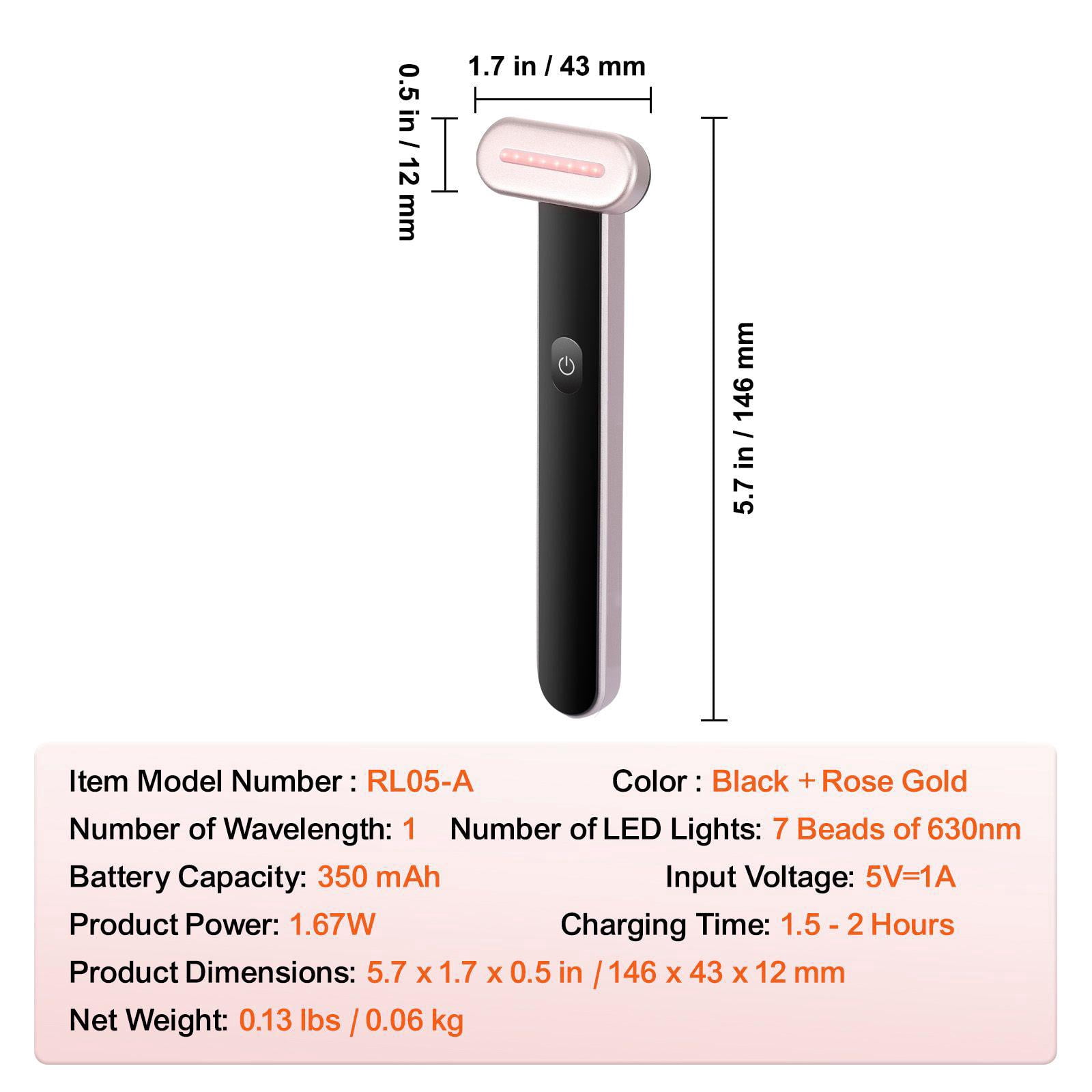 Portable 3-in-1 Red Light Therapy Wand for Face and Neck with Heating and Vibration Massage