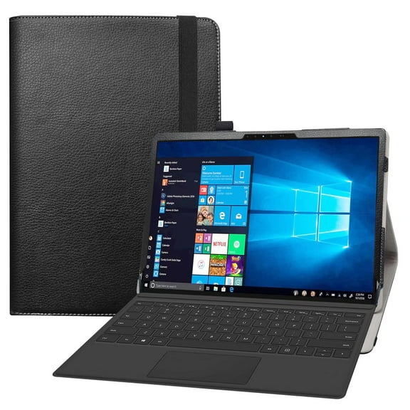 Labanema 13" Dell Latitude 7320 Detachable Case, PU Leather Folio Stand Protective Case, Cover for 13" Dell Latitude 7320 Detachable (Black)