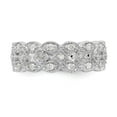 thumbnail image 4 of Solid 14K White Gold Diamond Wedding Band Ring Size 8 (.498 cttw.), 4 of 8