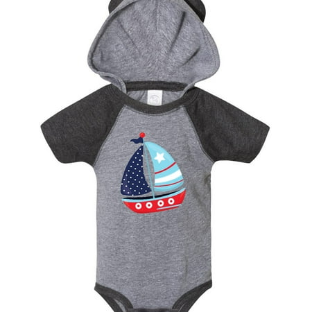 

Inktastic Sailboat Sailing Boat Sails - Red Blue White Gift Baby Boy Bodysuit