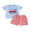 Blue, variant on BemeyourBBs Toddler Baby Boy 4th of July Outfit Patriot Independent Day Clothes Letter Truck Embroidery Short Sleeve T Shirt Elastic Waist Plaid Shorts Set Fourth of July 2 Piece Summer Outfit
