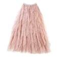 thumbnail image 5 of Sngxgn Women's Elegant High Waisted Side Slit Irregular Maxi Skirt(Pink,One Size), 5 of 6