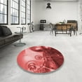 thumbnail image 4 of Ahgly Company Machine Washable Indoor Round Transitional Red Area Rugs, 8' Round, 4 of 7