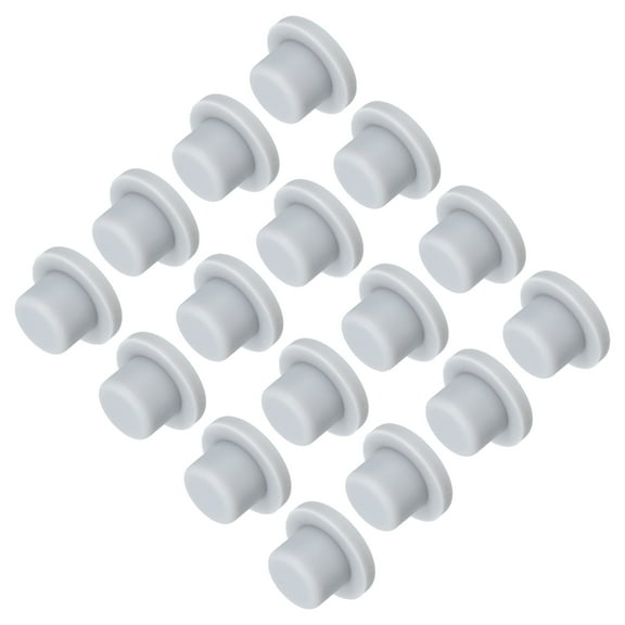High Temp Silicone Plug Mount Dia 14.1mm/0.56 Inch T Shaped Solid Rubber Stopper Hole Plugs for Powder 16pcs