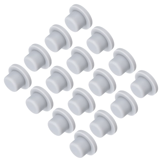 Tapón de silicona de alta temperatura, diámetro de montaje 14.1mm/0.56 pulgadas, tapones de goma sólida en forma de T para polvo, 16 piezas