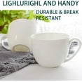 thumbnail image 6 of 22 OZ Lightweight Bone China Soup Mugs with Handles White Large Ceramic Coffee Mugs Set of 4 for Hot Chocolate Cocoa Cereal Salads Yogurt Milk Latte Cappuccino, Dishwasher Microware Safe, 6 of 6