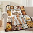 thumbnail image 5 of 1pc Adorable Giraffe Print Flannel Blanket "Life is Better with Giraffes" Design Tear Resistant All Season Cozy Throw for Home Camping Travel Perfect Gift for Family & Friends Giraffe, 5 of 5
