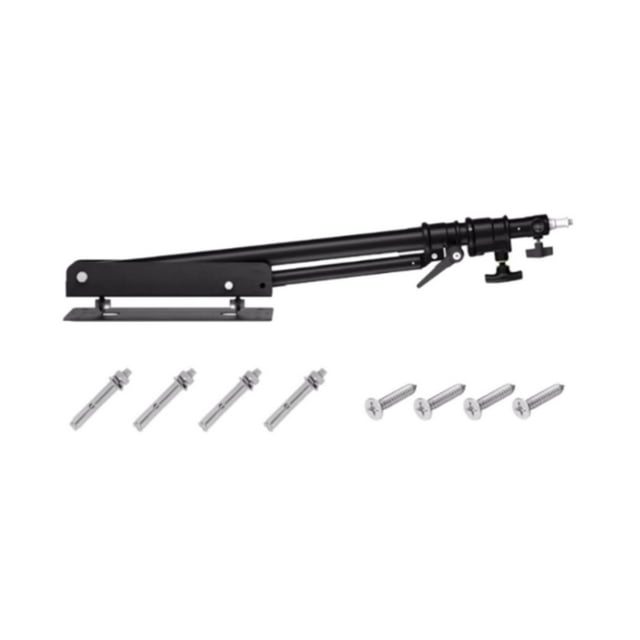 Brazo de luz de montaje en pared para fotografía, ajustable degree, soporte de luces para cámara de pared, ligero, telescópico para cámara de luz Negro 8 tornillos