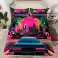 thumbnail image 2 of Erosebridal Racing Car Sheet Set Queen, Street Stripes Bedding Sets Queen Size, Flamingo Decor 4 Pieces, 2 of 7