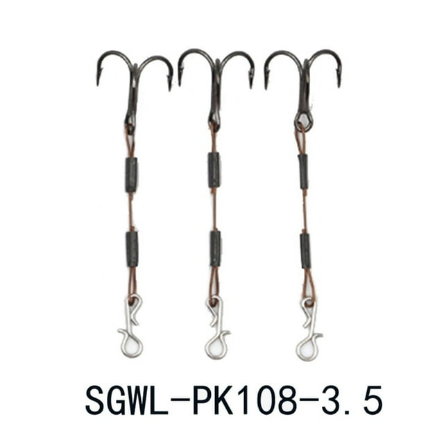 3 Pcs Leurres de Pêche pour Perche et Bar, Hameçons Triples en Acier Inoxydable