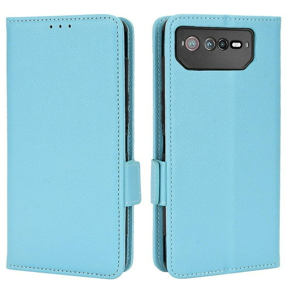 For Asus Rog Phone 6 5G/Rog Phone 6 Pro 5G Side Buckle Pebbled Leather Case Light Blue