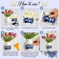 thumbnail image 3 of 12 Sheets Blue Peonies Rub on Transfers 12 Style Flower with Gold Butterfly Heat Transfer Film Transfer Furniture Stickers, 3 of 9
