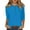 Blue, variant on Bibifish Tshirts For Women Solid Color 3/4 Sleeve Crewneck Tee Tops With Botton Pullover Fall Winter Soft Basic Ladies Outfits