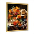 thumbnail image 2 of Designart "Floral Shades of Mexican Sombrero II" People Framed Wall Art - Global Orange Mexican Art Hallway Framed Wall Art Decor, 2 of 6