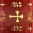 thumbnail image 2 of Metallic Clerical Church Cross Brocade Fabric 58/60" Wide Sold By The Yard Many Colors (Burgundy / Gold), 2 of 5