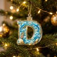 thumbnail image 6 of AZXY Christmas Ocean Themed Letter Acrylic Hanging Ornament, Seaside Snowflake Alphabet Pendant, Home Christmas Decorations, Personalized Holiday Keepsake for Xmas Tree Wreath Window, D, 6 of 7