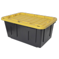 thumbnail image 7 of Tough Box 27 Gallon Heavy Duty Large Plastic Storage Container with Snap-On Lid, Black with Yellow, 7 of 7