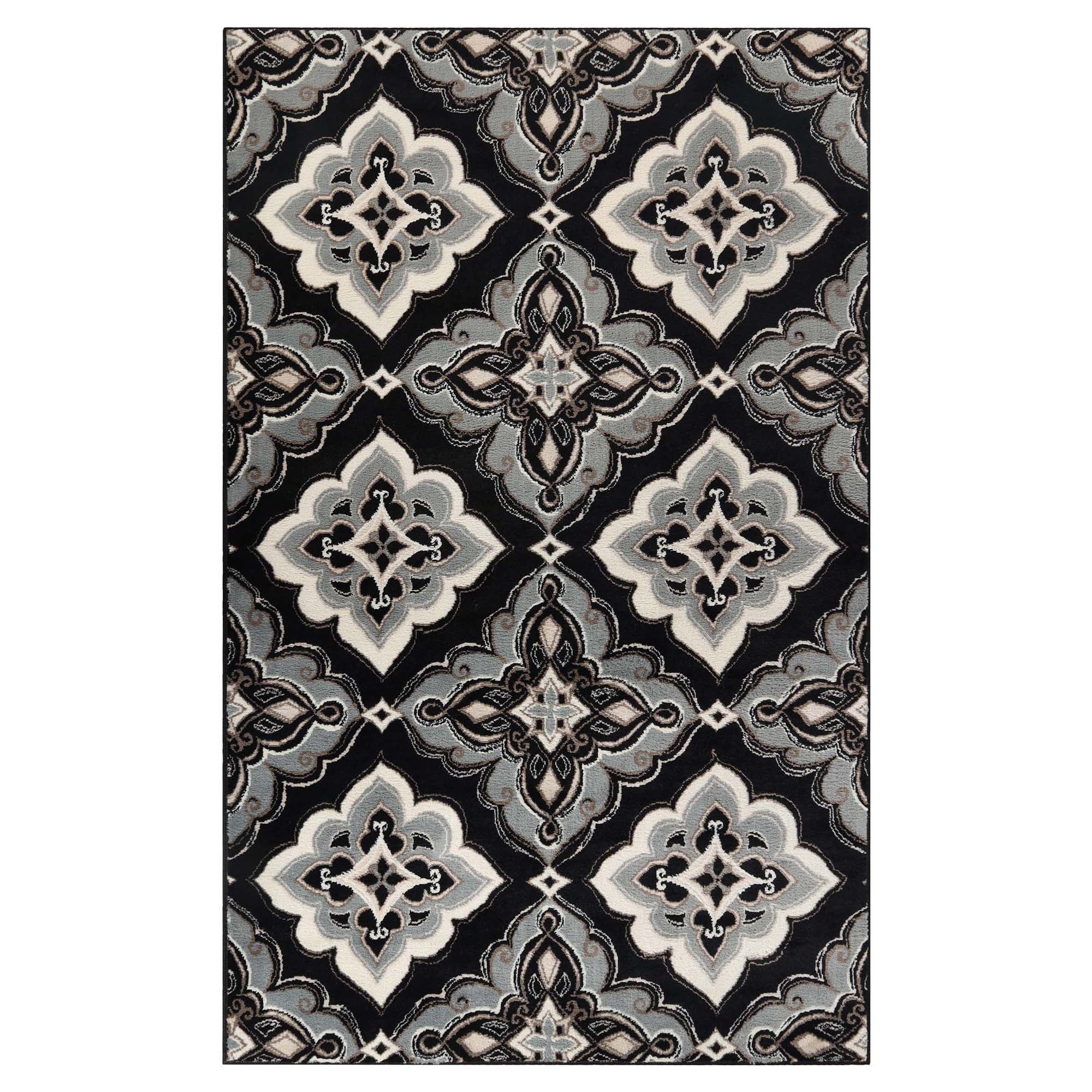 Superior Crawford Modern Medallion Indoor Area Rug, 8' x 10', Black