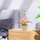 thumbnail image 4 of Bonsái de flores tejidas a mano con hilo, decoración de escritorio con flores simuladas, diseño plegable liviano, material de hilo vibrante, perfecto para la decoración de la oficina, acento, 4 of 6