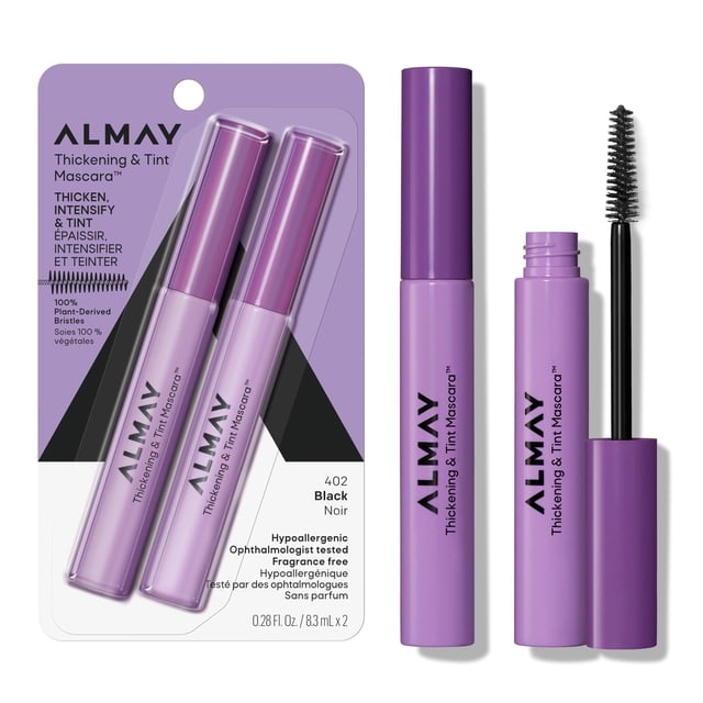 Máscara Almay Thickening & Tint 402 Black, paquete de 2