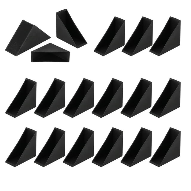 Uxcell 30Pcs Triangle Glass Corner Protector, 0.79 Inch Plastic Glass Table Corner Protector Transport Corner Guard for Glass, Ceramics, Wood, and Steel(Right Angle, Black)