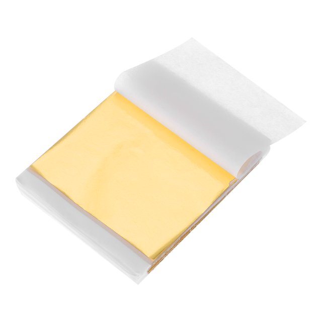 Uxcell 200 Pcs Gold Leaf Sheets 6" x 6" Foil Sheets for Crafts,Gold