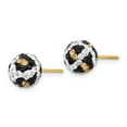 thumbnail image 2 of 14K Yellow Gold Earring Ball Women'S Crystal Black 8 mm, 2 of 3