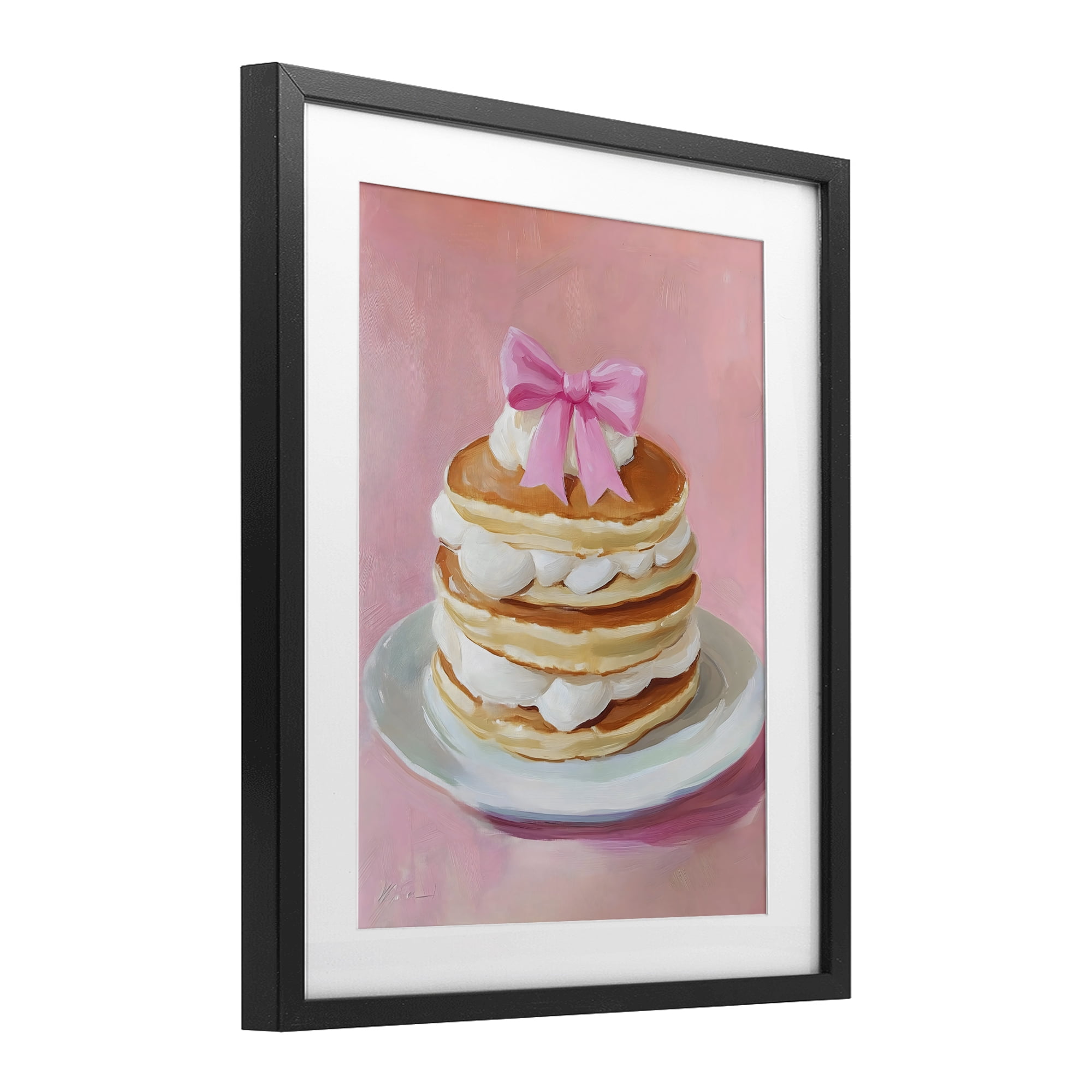 Stupell Industries Coquette Pancakes with Whipped Cream Black Framed Print Under Glass, design by The Prints Vibe