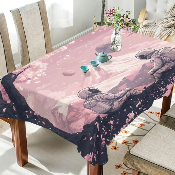 BZSMCE Square Tablecloth Midjourney_ffyy3_a_vector_illustration_of_two_astronauts_sitting_under_che_45d81f4f-df8c-4e67-9301-4 Pattern Tableclothes